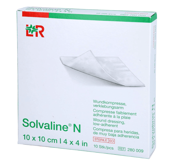 L&R Solvaline Sterile Non Adherent Dressing 10cm x 10cm (100)