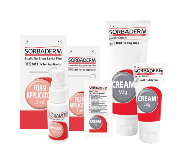 Sorbaderm Barrier Cream and Film]
