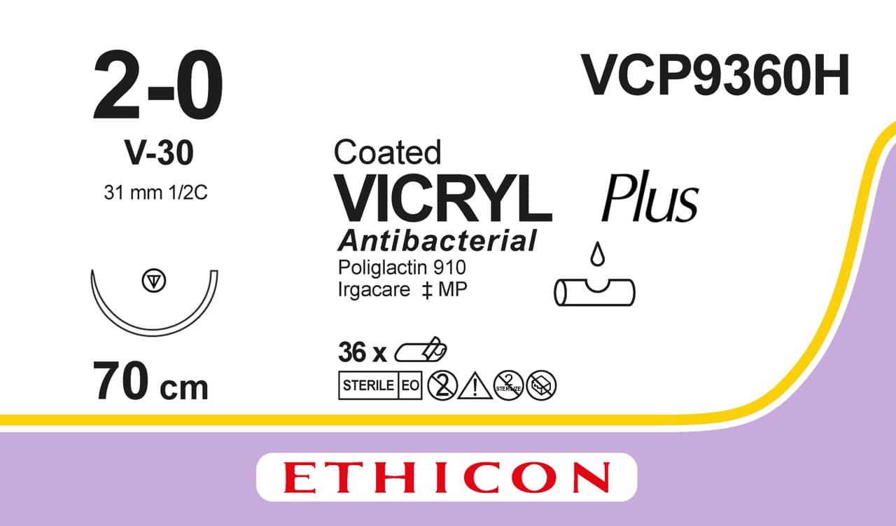 Vicryl Plus CT Vio 70CM M3 USP 2/0 S/A V-30 (36)