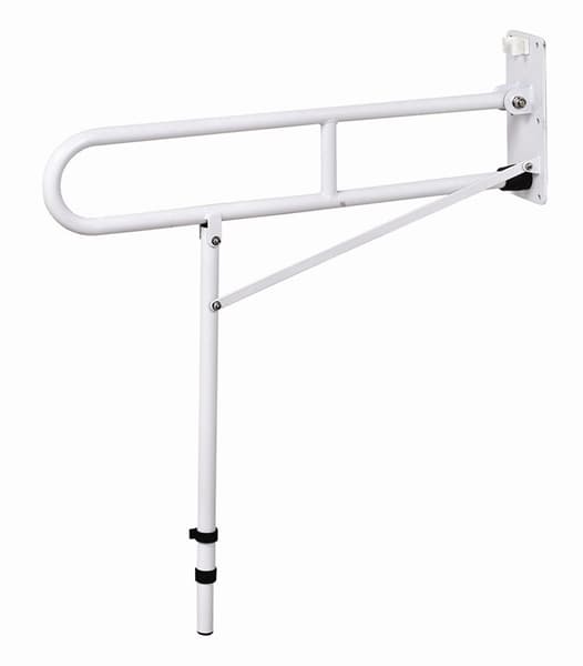 White Drop Down Trombone Foldable Grab rail with Supporting Leg