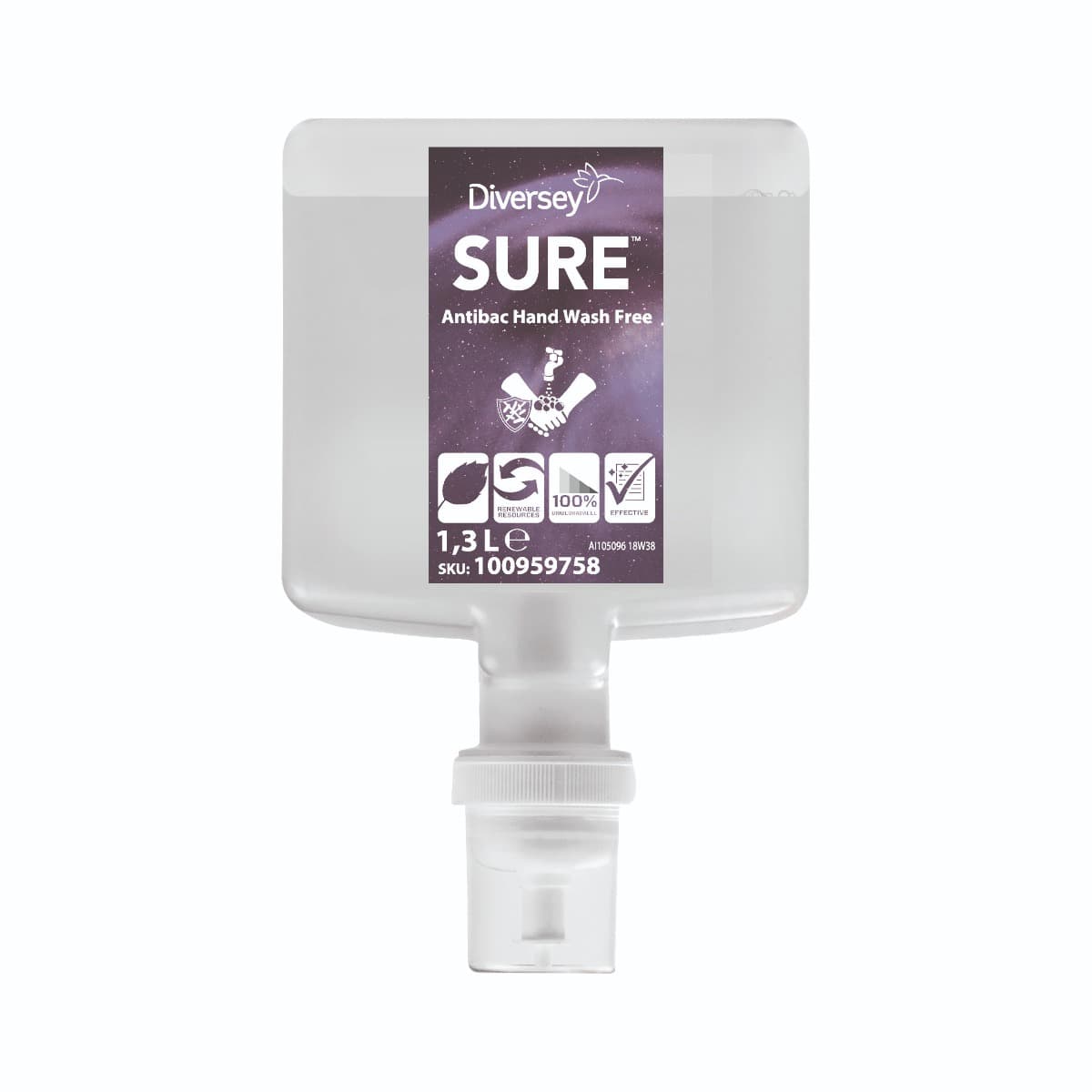 CASE SURE Antibacterial Alcohol FREE Hand Gel Sanitiser 1.3L (4)