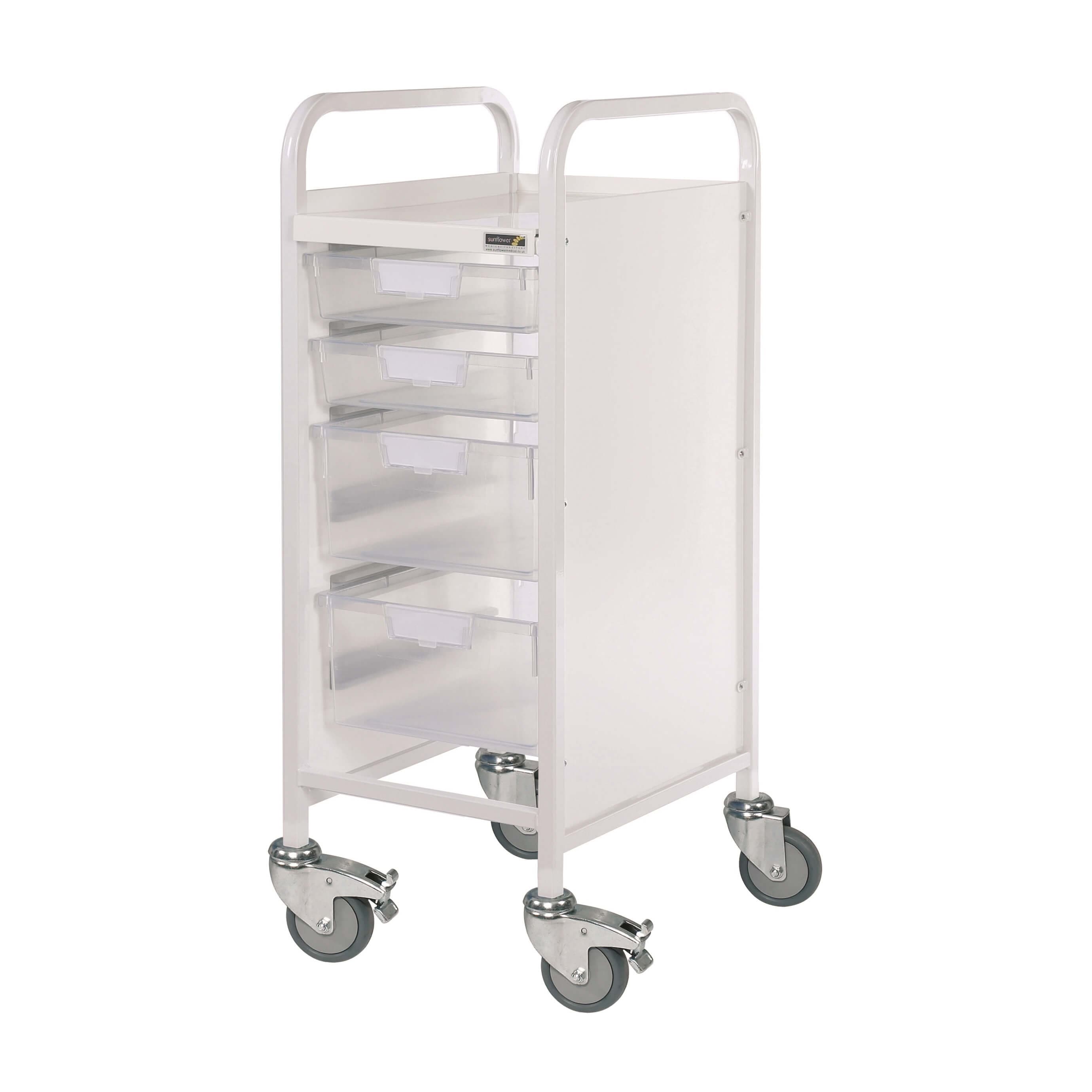 VISTA 30 Trolley - 2 Single and 2 Double Depth Clear Trays