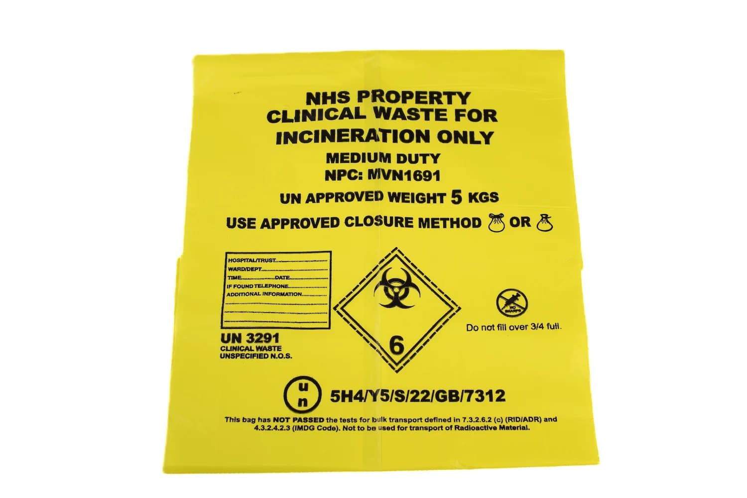 Light Duty Clinical Waste Bag - Small (1000)