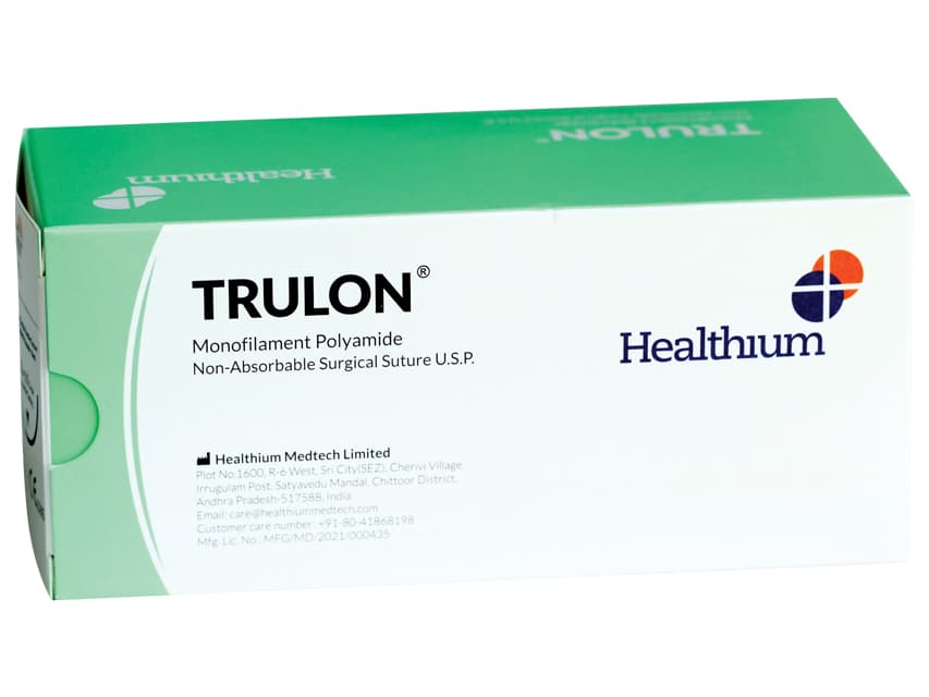 TRULON Nylon 2/0  Suture 45mm Black - 70cm - Non Absorbable (12)