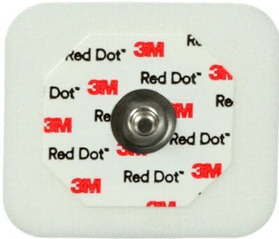3M Red Dot EKG Monitoring Electrode with Foam Tape and Sticky Gel (50)