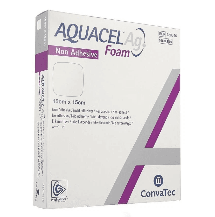 Aquacel AG Foam Non Adhesive Dressing 15cm x 15cm (5)