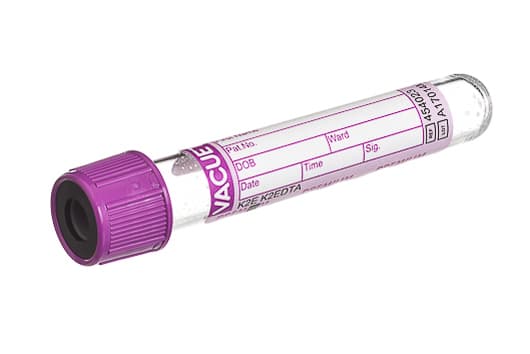 VACUETTE K2E K2EDTA, 4ml, Lavender/Black, 13x75, Ridged (50)