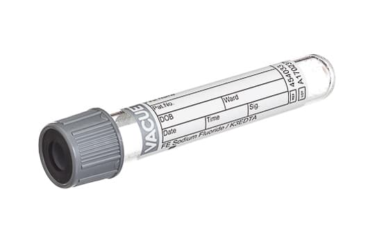 VACUETTE FE Sod. Flouride / K3EDTA, 4ml, Grey/Black, 13x75, Paediatric Draw, Non Ridged (50)