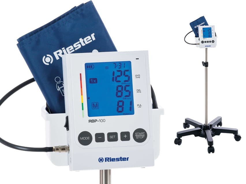 Riester RBP-100 Blood Pressure Monitor with Cuffs (M: 22-32cm, L-XL: 32-52cm) - Trolley Model