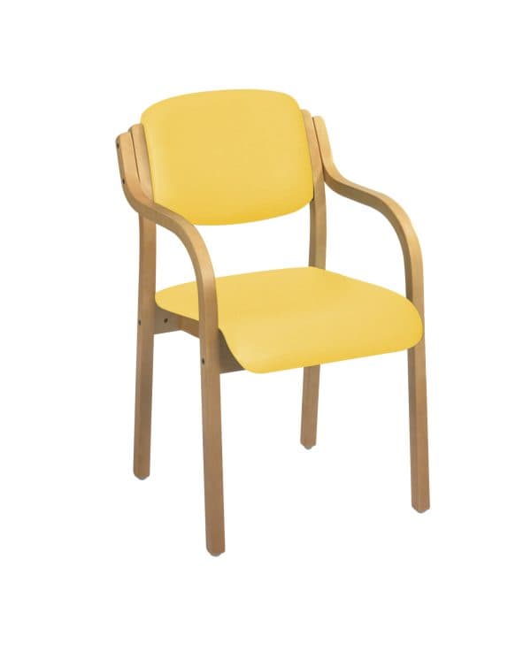 Aurora Visitor Chair with Arms - Vinyl - Yellow