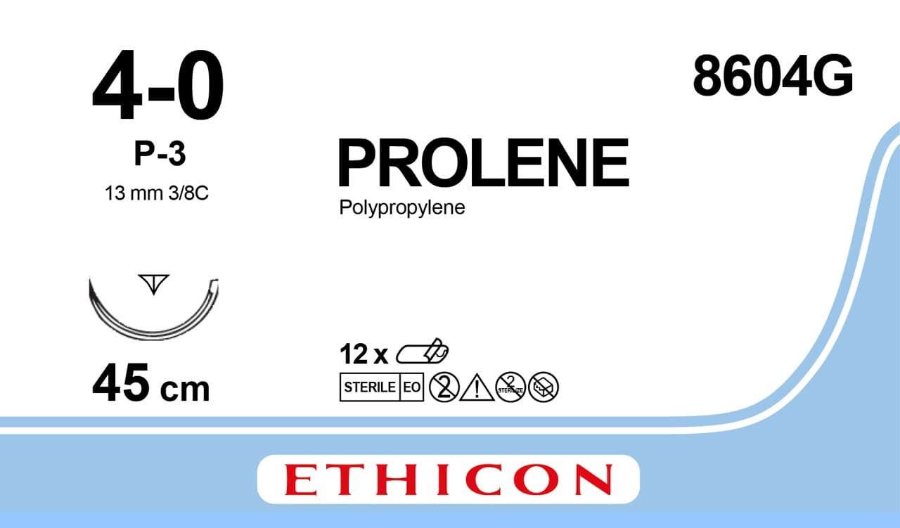 Prolene Suture 4-0 P-3 MP 45 cm Undyed (12)