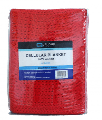 Cellular Red Blanket 100% Cotton