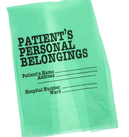Patients Belonging Green Bags 24" x 39" (8 Rolls of 25)