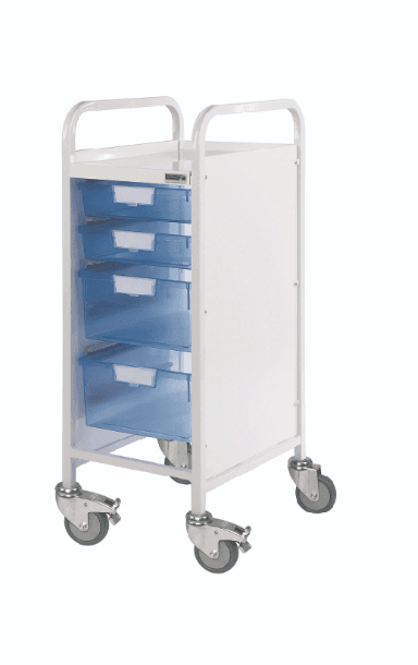 VISTA 30 Trolley - 2 Single and 2 Double Depth Clear Trays