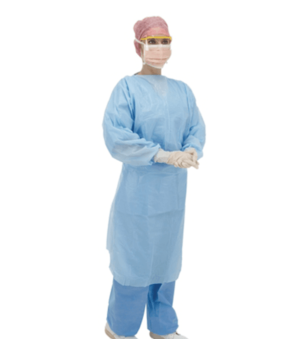 Disposable Long Sleeve Waterproof CPE Isolation Gowns with Thumb Hole (5 x 15)