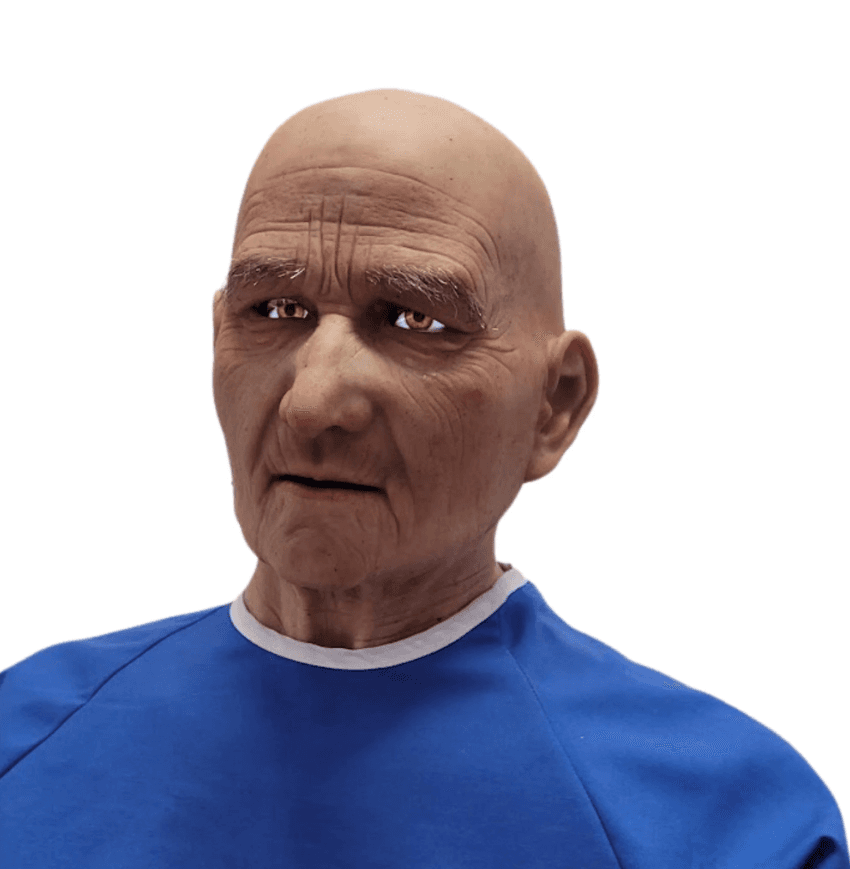Hyper-Realistic Face Mask for Patient Simulation - Male - Geriatric
