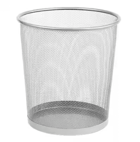 15L Office Waste Paper Mesh Bin Silver