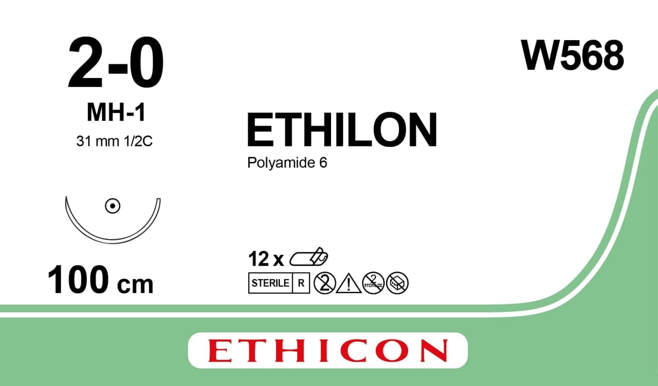 Ethilon Black 2/0 100cm M3 - Non Absorbable (12)