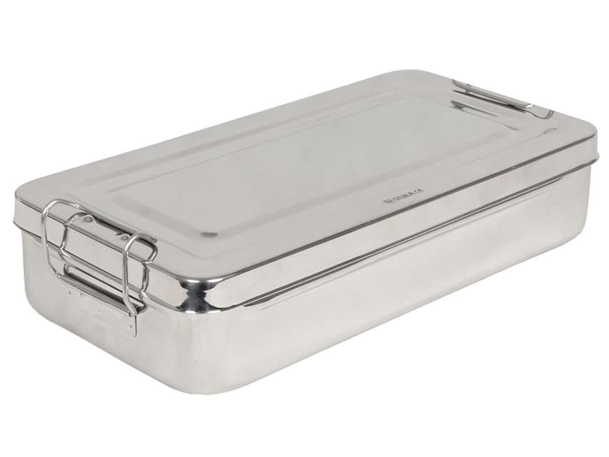 Stainless Steel Box with Handle - 30 x 15 x h6cm (Autoclavable)