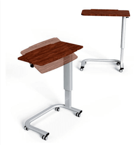 Over Bed Table - Height Adjustable - Tilt Top - C Shaped Base