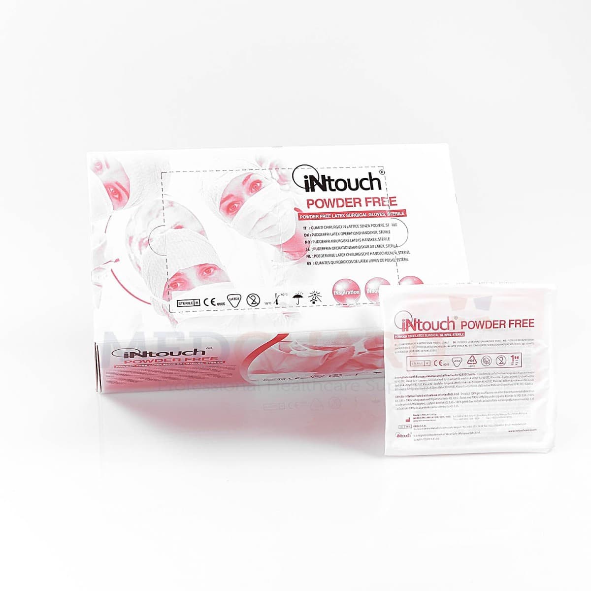 iNtouch Latex Powder Free STERILE Surgical Gloves Size 6.5 (50 Pairs)