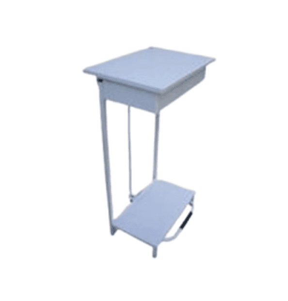WHITE Open Type Pedal Bin - H86 x W49 x D32.5cm