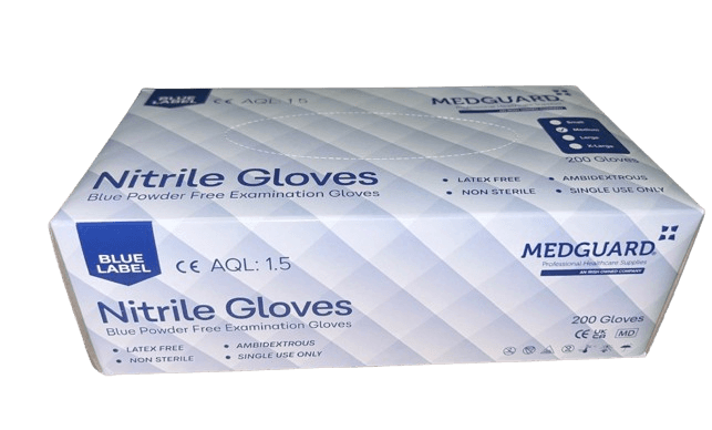 CASE Blueline MG Nitrile Gloves PF Light Blue - Small (10 x 200)